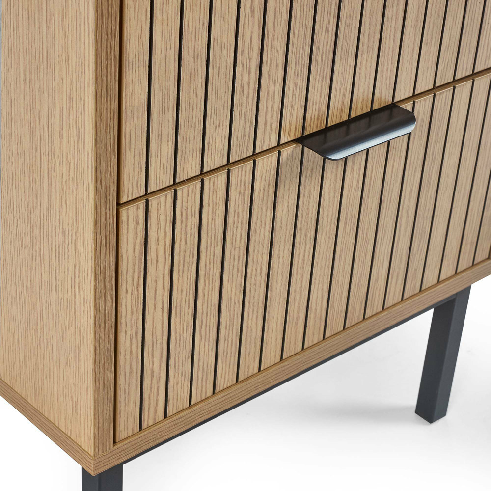 Julian Bowen Sia 2 Drawer Warm Wood Bedside Table Image 7