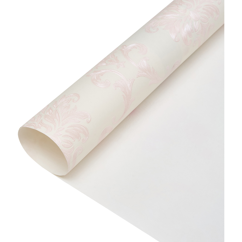 Living and Home Floral Pattern 3D Embossed White and Pink Non-Pasted Non-Woven Wallpaper Image 4