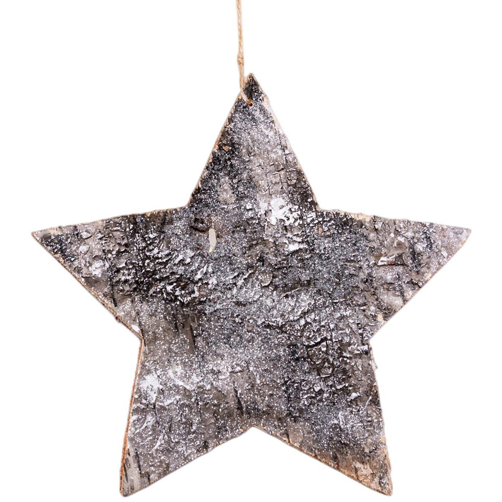 Shatchi Birch Bark Star Shaped Ornament Image 1