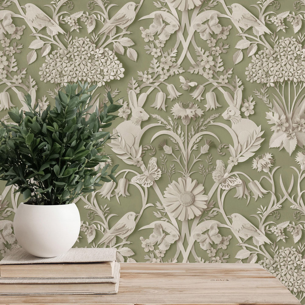 Fine Decor Woodland Sage Wallpaper Image 3