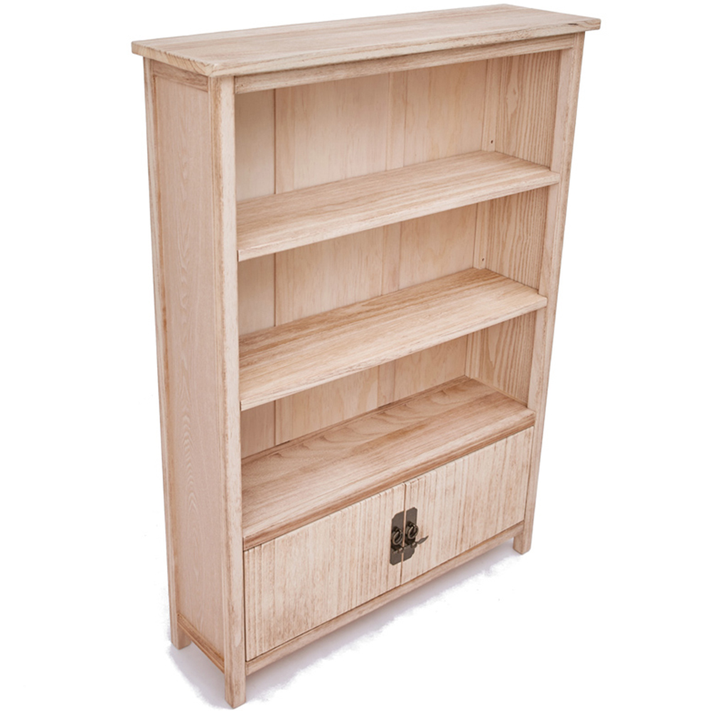 Portofino 3 Shelf 2 Door Light Wood Bookcase Image 4