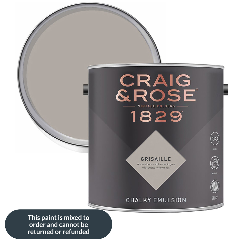 Craig & Rose 1829 Vintage Walls and Ceilings Grisaille Chalky Matt Emulsion Paint 2.5L Image 1