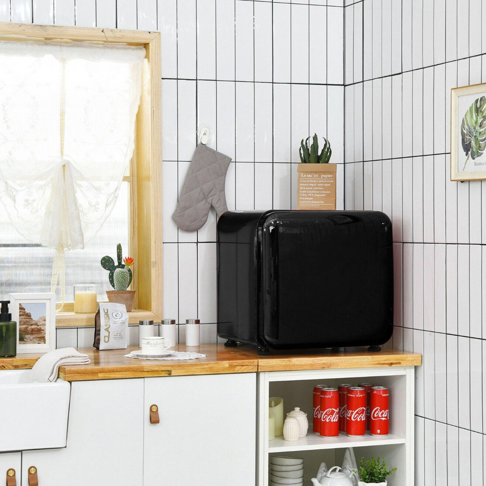 Costway Black 45L Compact Refrigerator with Reversible Door Image 4