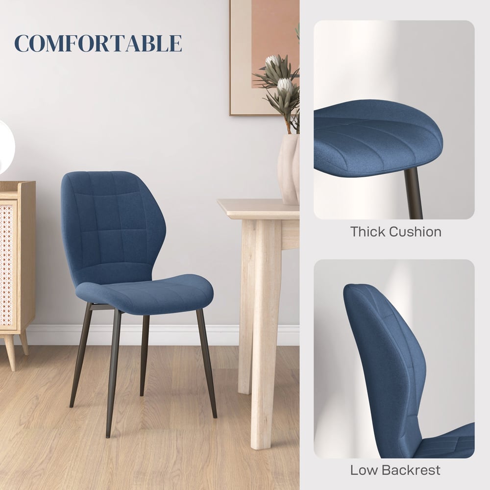 Portland Set of 4 Dark Blue Dining Chair Image 5