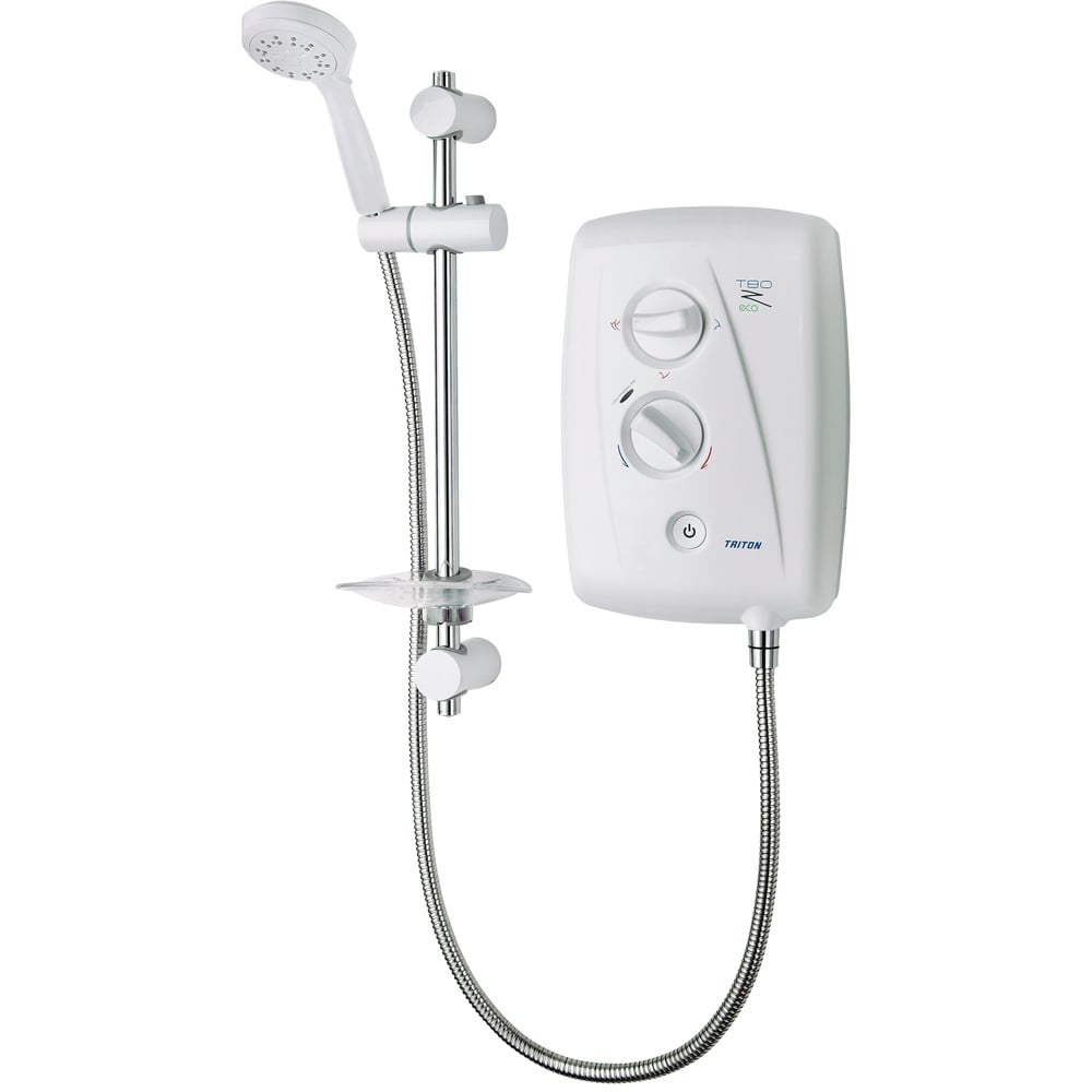 Triton T80Z Fast Fit White and Chrome Electric Shower 7.5kW Image 1