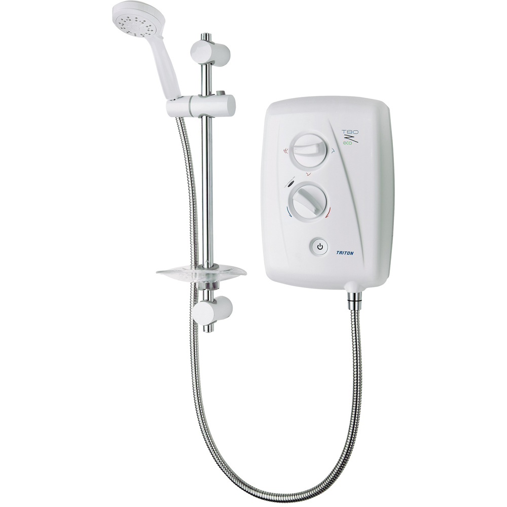 Triton T80Z Fast Fit White and Chrome Electric Shower 9.5kW Image 1