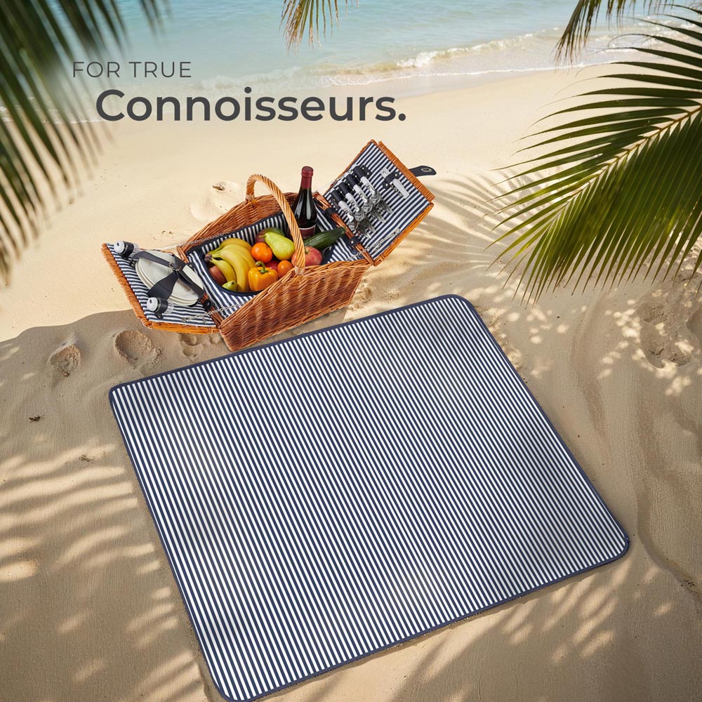 tectake Usedom 4 Person Picnic Basket with Cooler Compartment and Accessories Image 7