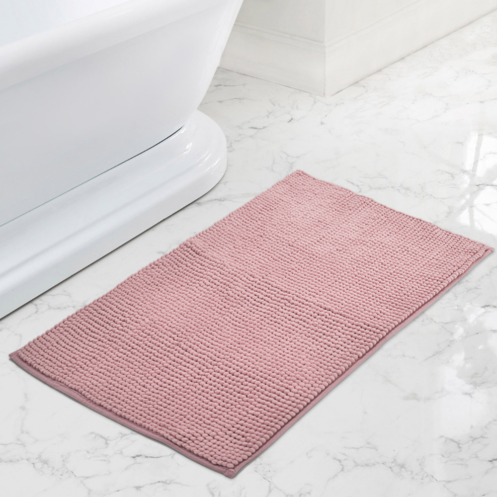 Mayfair Blush Shaggy Noodle Bath Mat 50 x 80cm Image 2