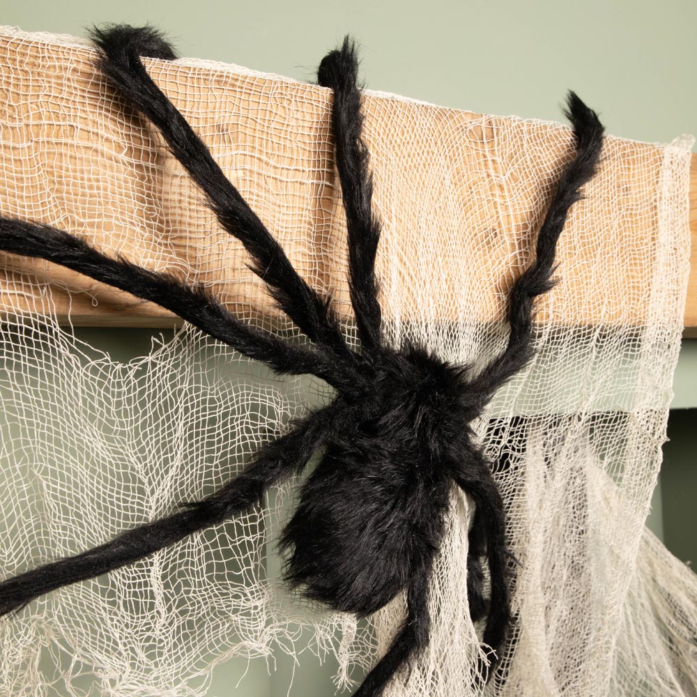 Samuel Alexander Black Furry Halloween Spider Decoration 90cm Image 4