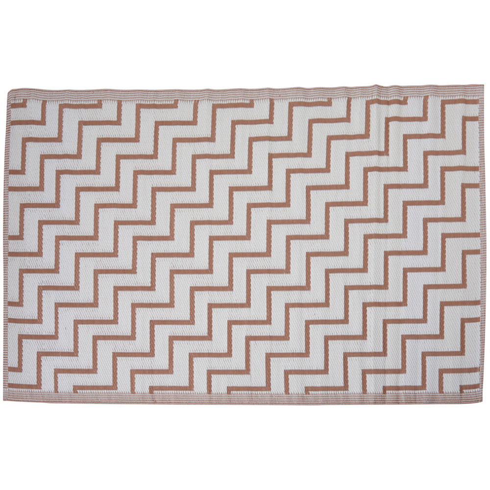 Jack Stonehouse Rust Red Zig-Zag Waterproof Anti-Slip Outdoor Rug 120 x 180cm Image 1