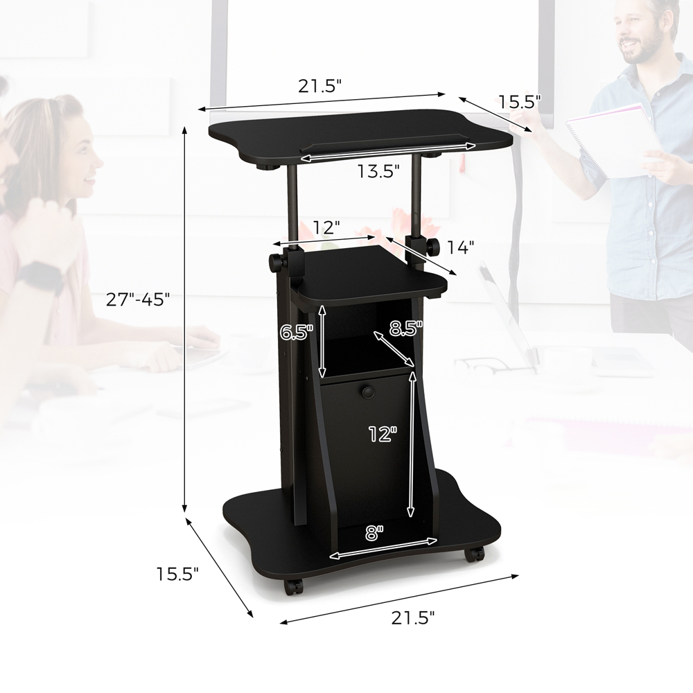 Costway Single Door 2 Shelf Laptop Table Image 9