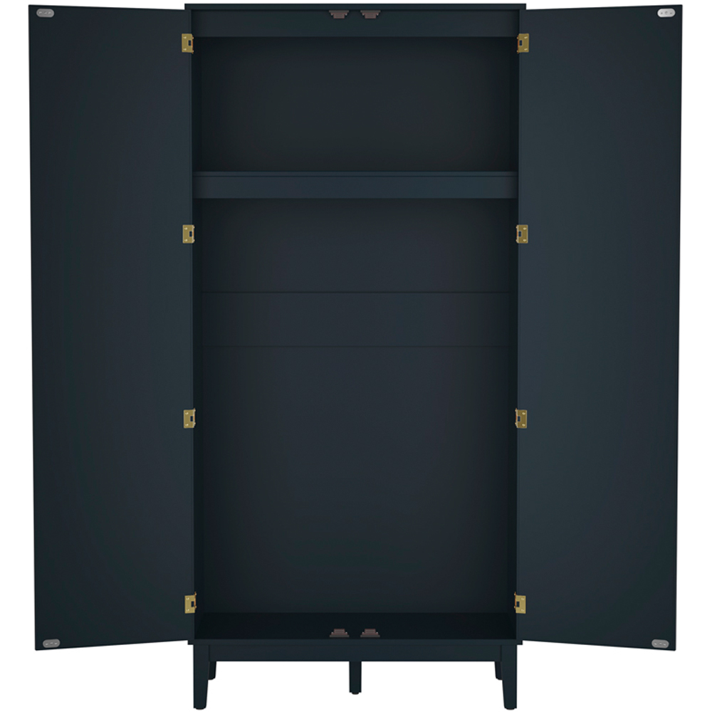 Bordeaux 2 Door Blue Rattan Wardrobe Image 5