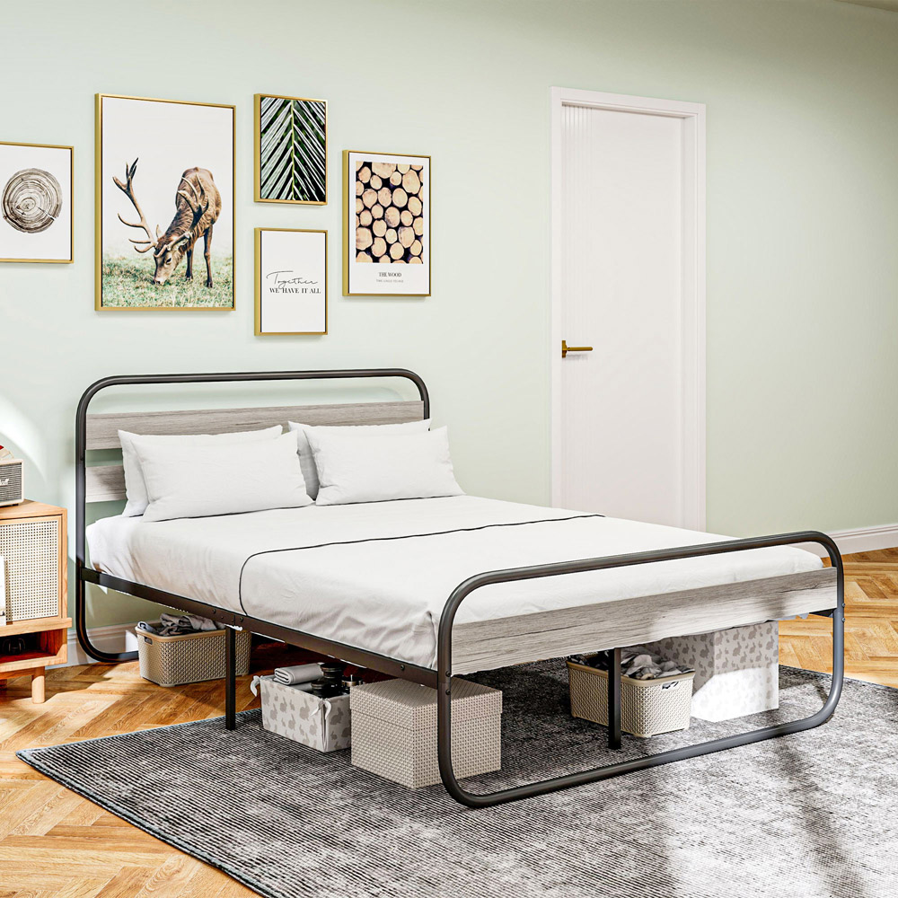 Portland King Size Metal Platform Bed Frame with Underbed Storage Image 4