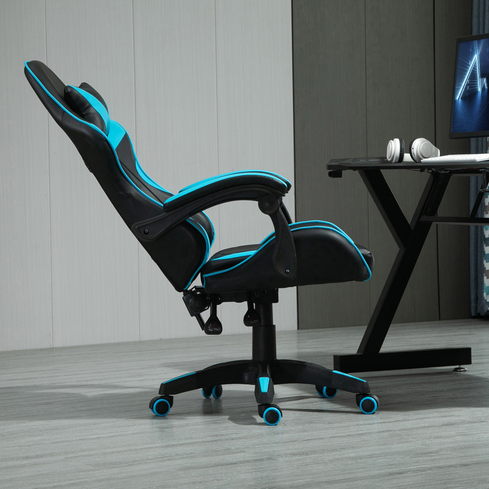 Blue Tilt and Swivel Computer Chair Image 3