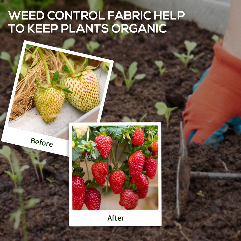 Outsunny 100m Black Heavy Duty Weed Control Membrane Image 6