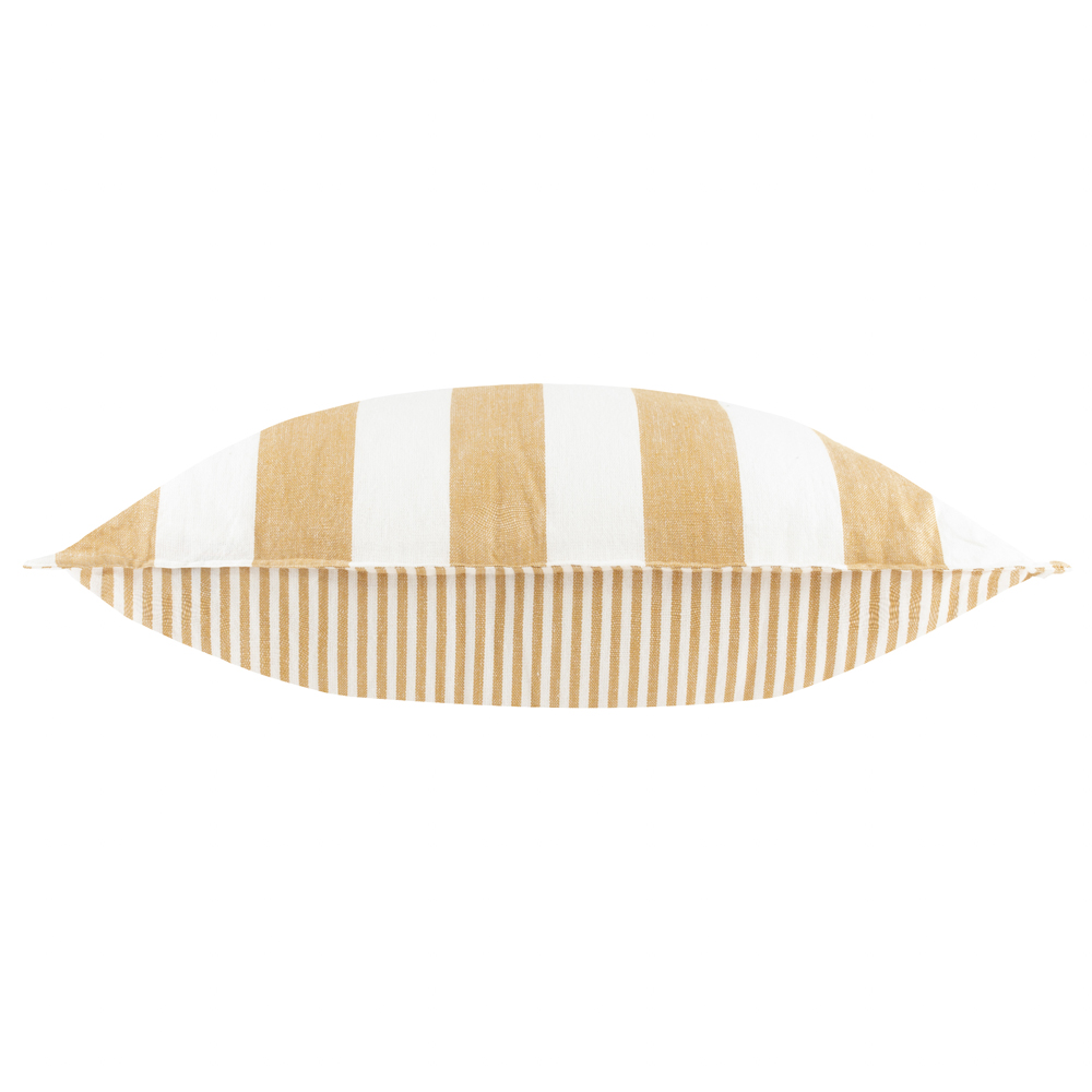 Yard Hayle Yellow Stripe Cotton Reversible Cushion 50 x 50cm Image 4