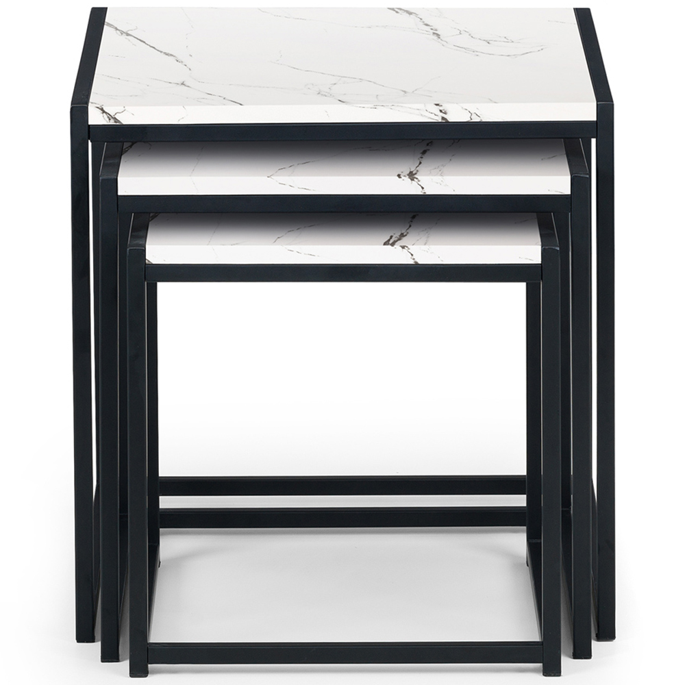 Julian Bowen Tribeca White Marble Nesting Tables Set of 3 Image 3