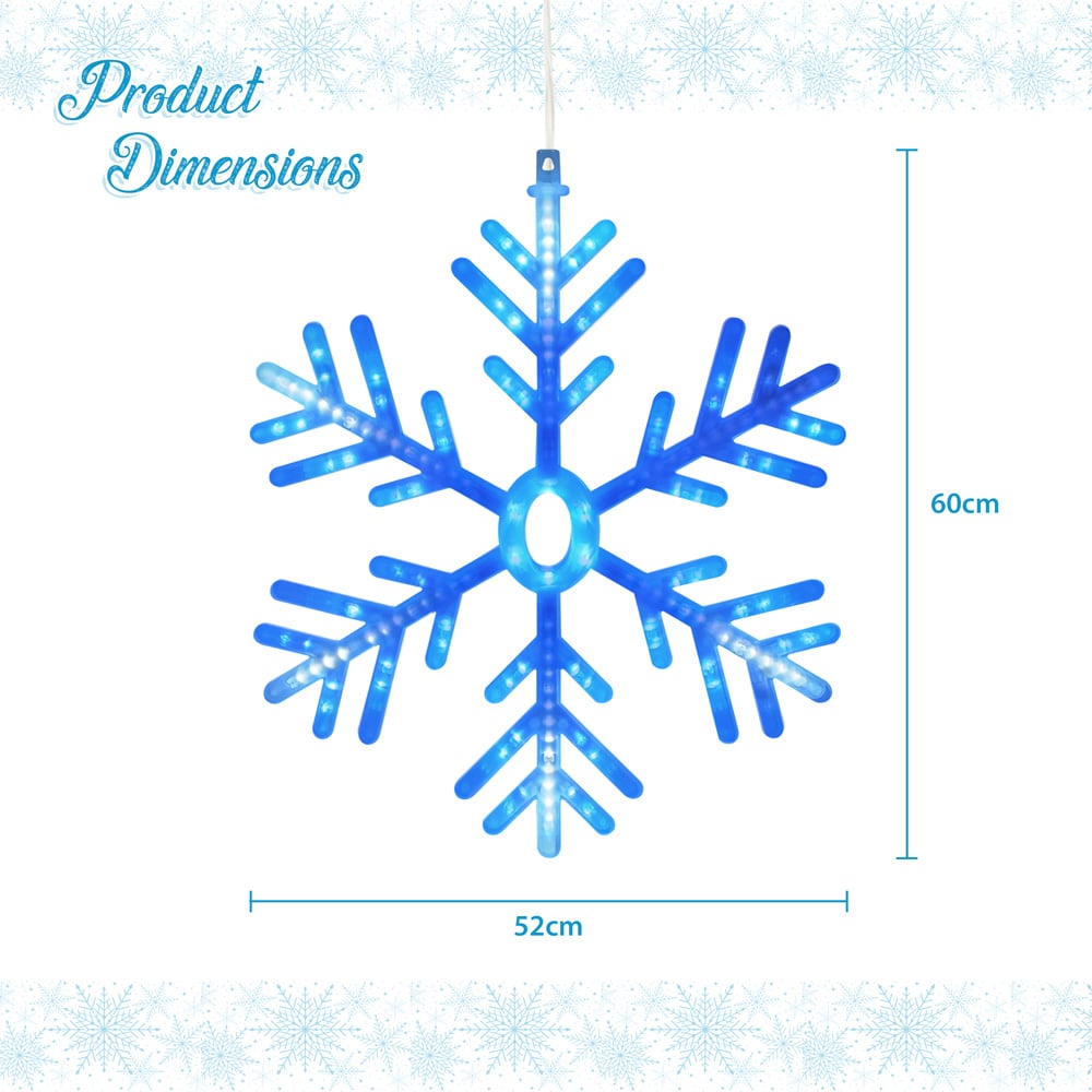 The Christmas Workshop Blue and White LED Snowflake Window Light Image 9