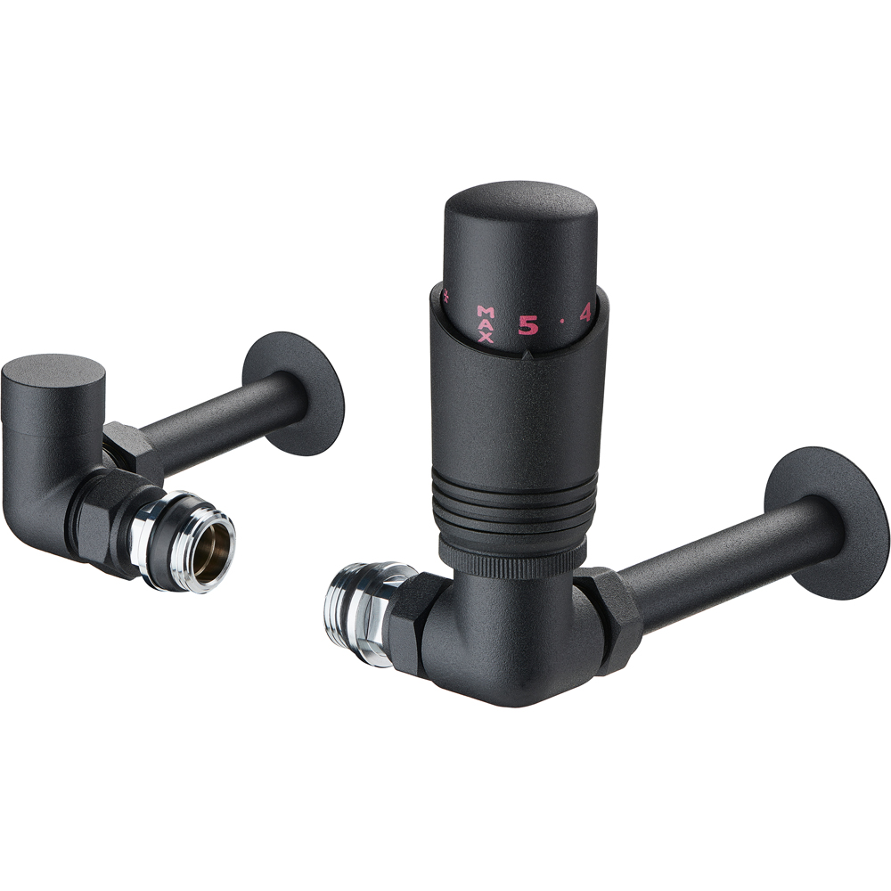 Terma Matt Textured Black Pipe Sleeving and Metal Collar Set 130mm Image 3