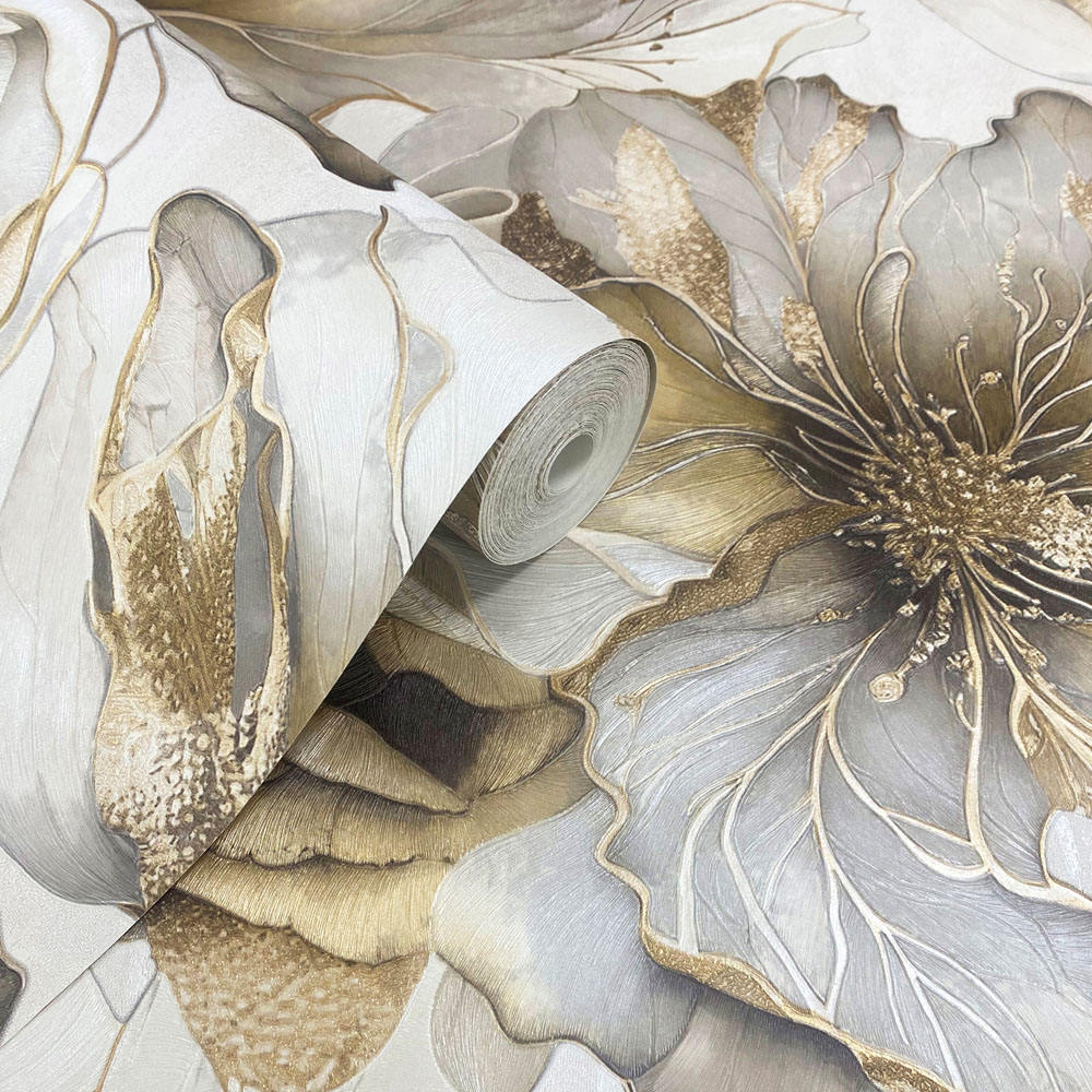 Muriva Renata Floral Cream Wallpaper Image 4