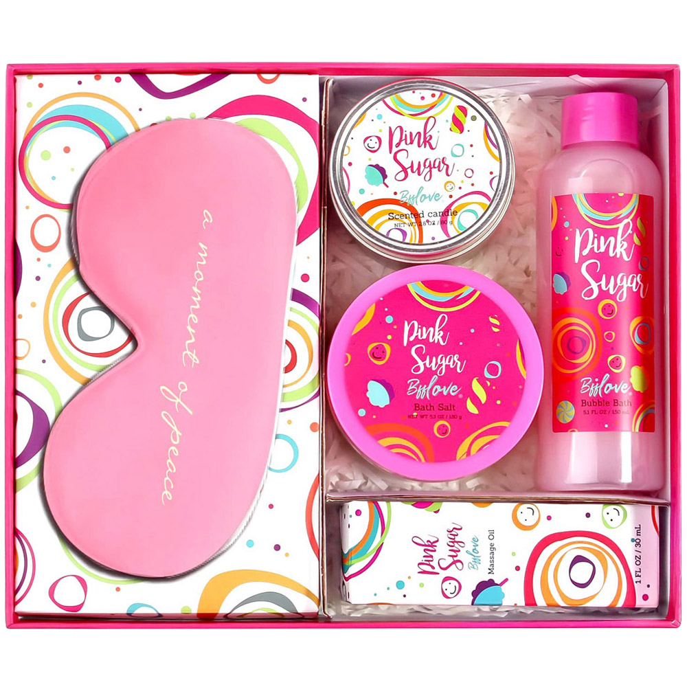 Living and Home 5 Piece Pink Spa Bath Gift Box Image 1