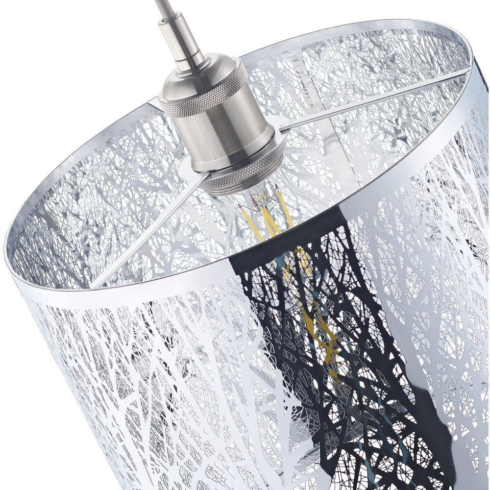 Happy Homewares Polished Chrome Metal Forest Pendant Shade Image 5