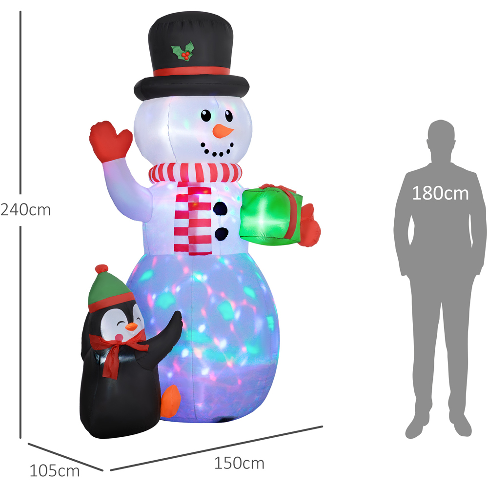 Everglow LED Inflatable Snowman Holding Gift Box with Penguin Christmas Decoration 8ft Image 7