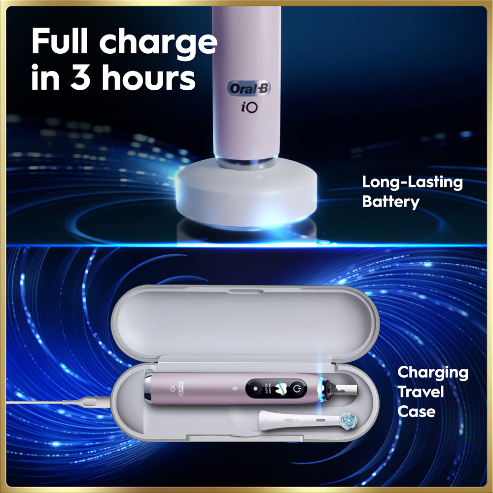 Oral-B iO 9 Rose Quartz Edition Electric Toothbrush with Travel Case and Fast Charger Image 2