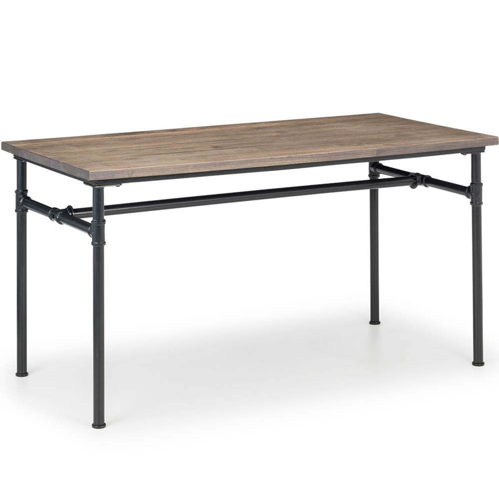 Julian Bowen Carnegie Elm Wood 4 Seater Dining Table Mocha and Black Image 3