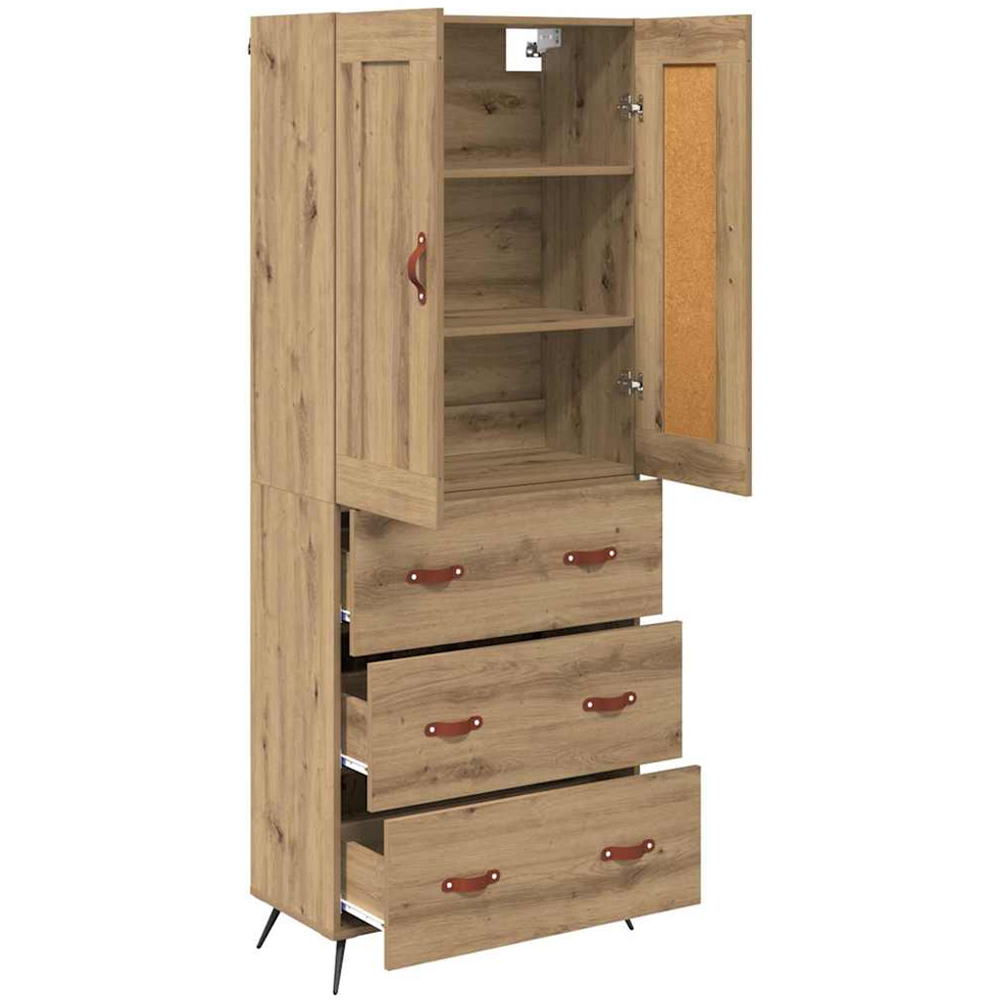 vidaXL 2 Door 3 Drawer Artisan Oak Sideboard Image 5