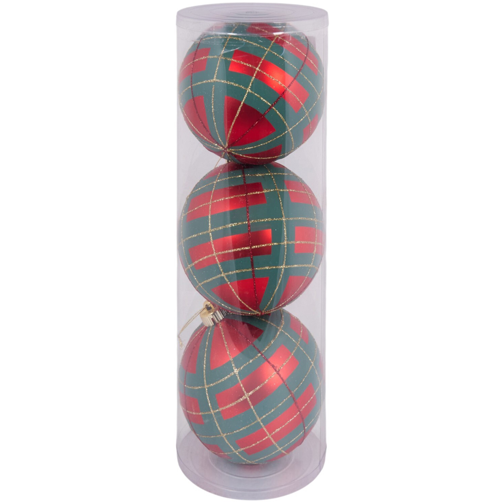 Pack of 3 Tartan Baubles Image 1