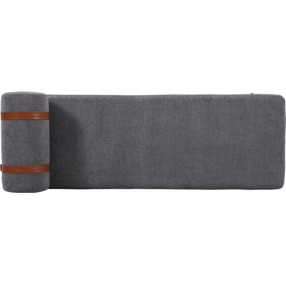 Living and Home 2 Seater Dark Grey Cylindrical Bolster Chaise Lounge Bench Image 5