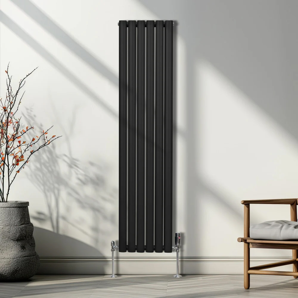 Monster Shop 4195BTU Black Oval Column Radiator and Valves 1600 x 360mm Image 5
