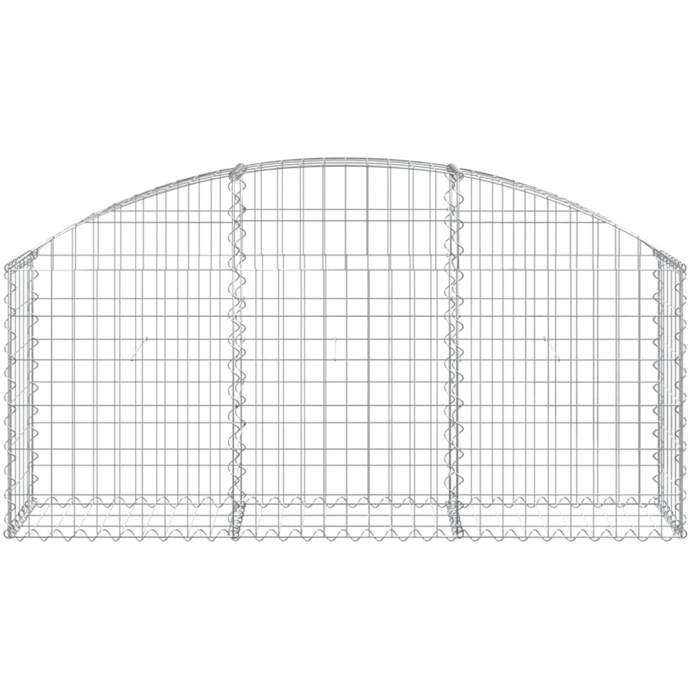vidaXL Silver Galvanised Iron Arched Gabion Basket 150 x 30 x 60/80cm Image 2
