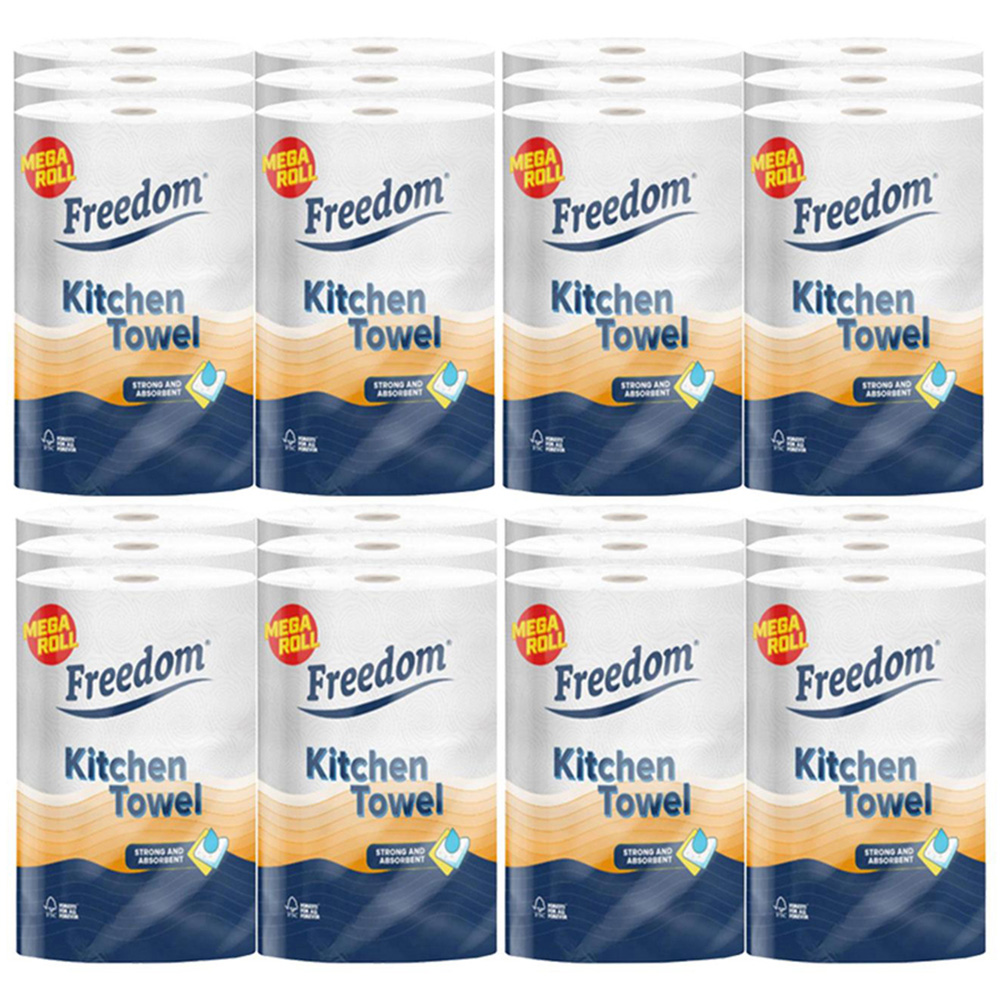 Freedom White Toilet Paper 90 Rolls 3 Ply with 24 Rhino Jumbo Kitchen Towel Rolls Image 4