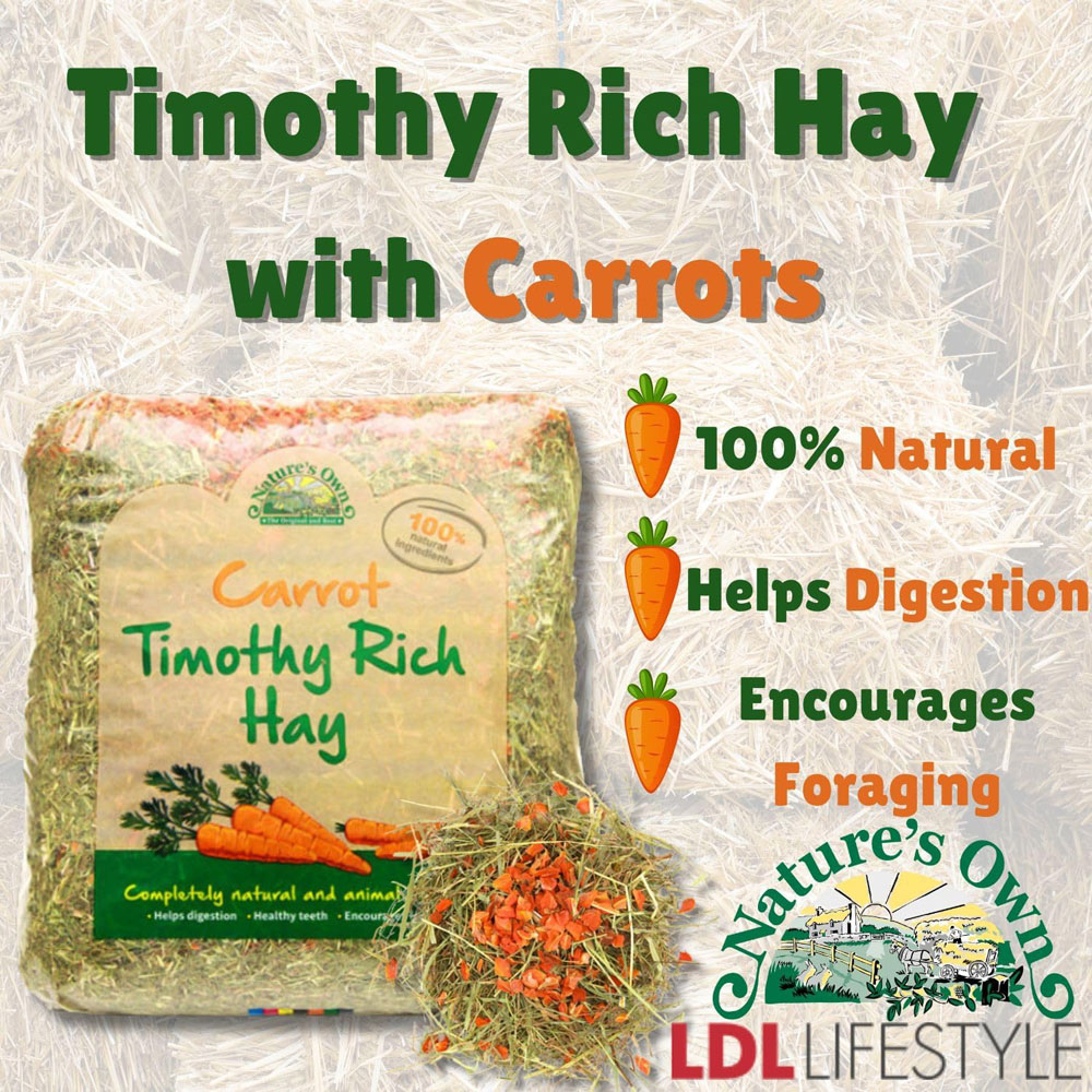 Nature's Own Timothy Rich Hay with Carrot 1kg Image 4