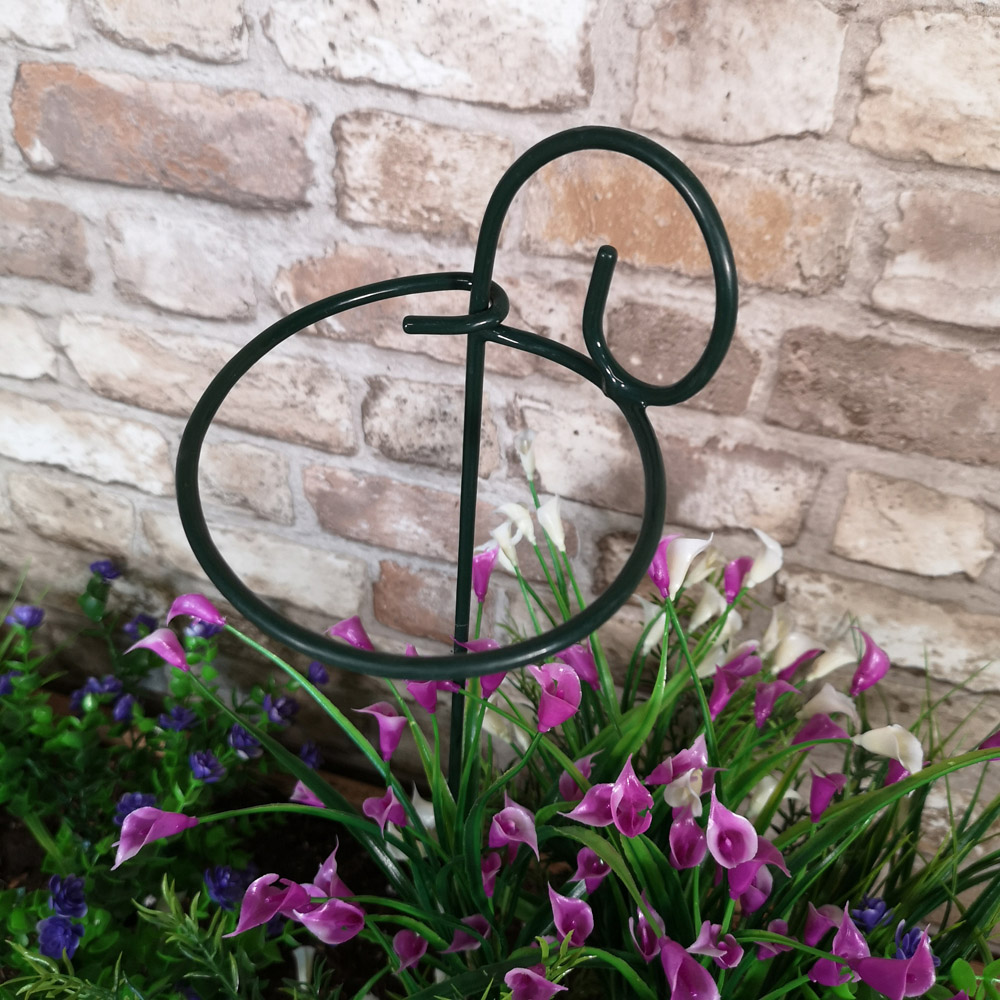 Samuel Alexander Tom Chambers Urban Black Metal Herbaceous Plant Support Ring 12 x 38cm 6 Pack Image 2