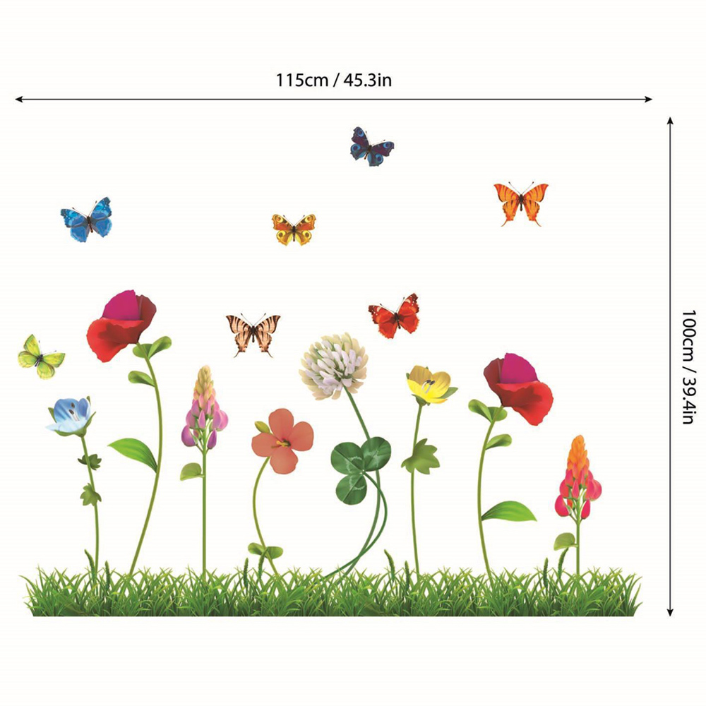 Walplus Happy Garden with Butterflies Kids Bedroom Wall Stickers Image 6