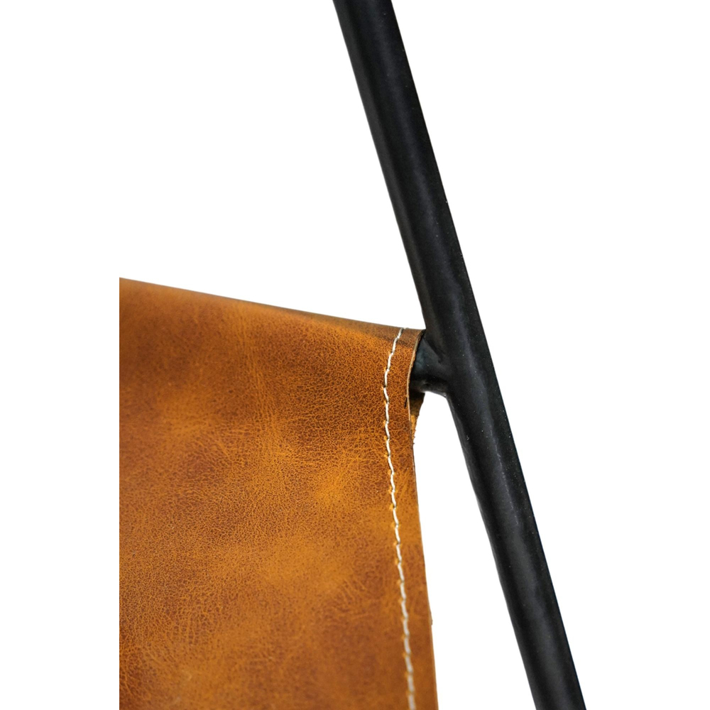 Ivyline Contemporary Black Hanging Leather Log Holder Image 4