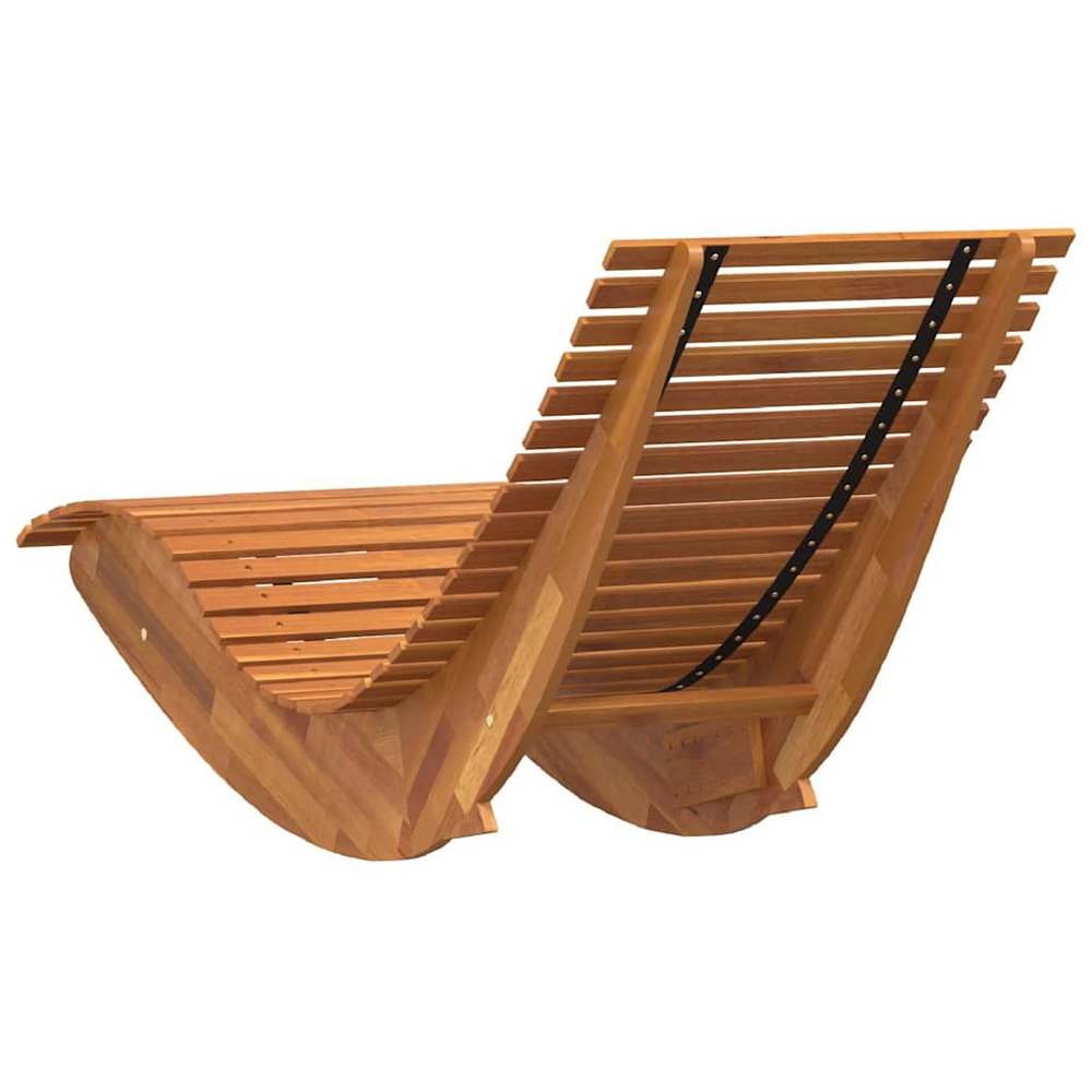 Walplus Set of 2 Acacia Wood Rocking Sun Lounger Image 6