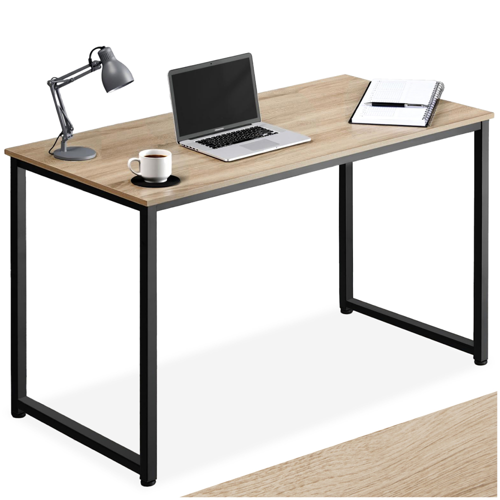 Tectake Flint Wood Light Study Desk Oak Sonoma 120cm Image 2