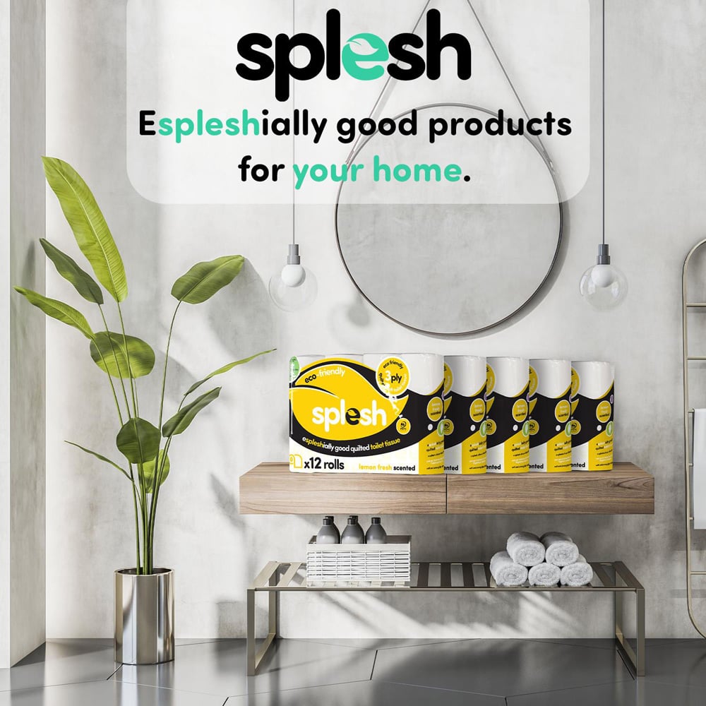Splesh Quilted Lemon Soft Toilet Tissue 60 Rolls 3 Ply Image 4