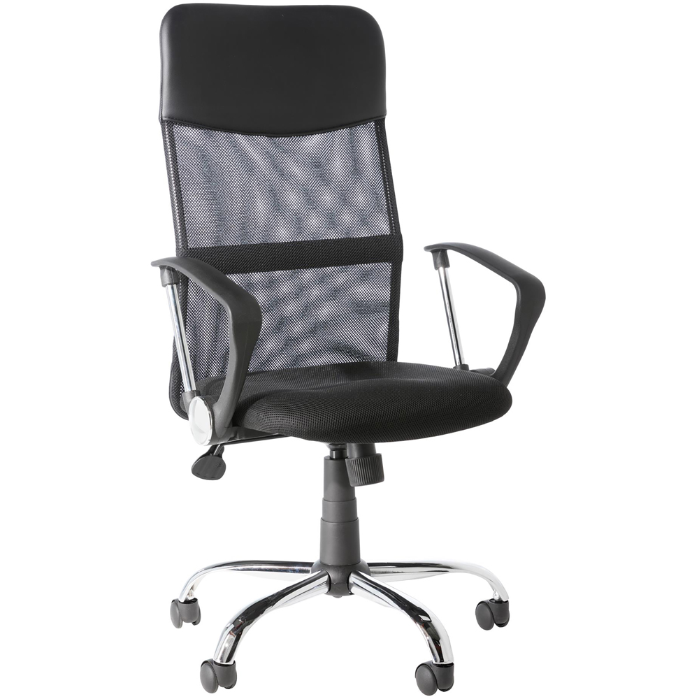 Alphason Orlando Black Mesh and Faux Leather Office Chair Image 2
