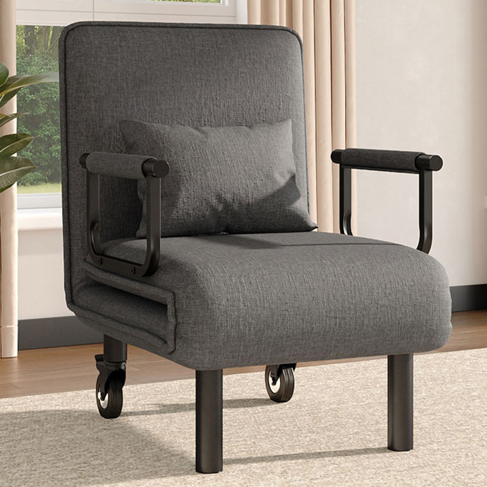 Living and Home Grey Single Seater Sofa Bed Image 1