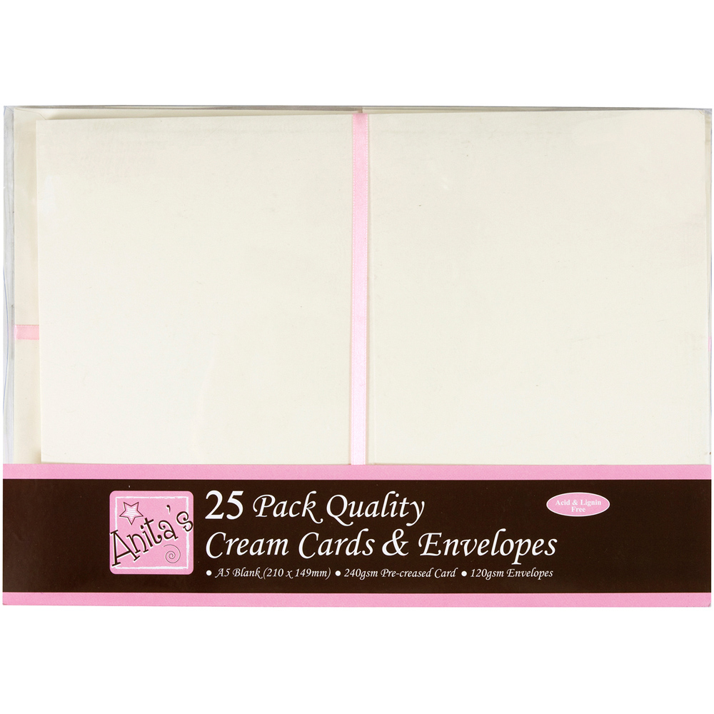 Anita's A5 Cream Cards and Envelopes 25 Pack Image