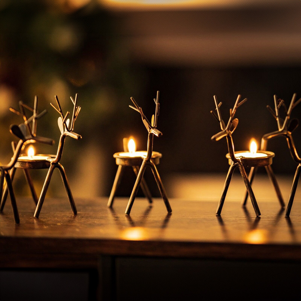 Marco Paul Reindeer Candle Holder 6 Pack Image 3