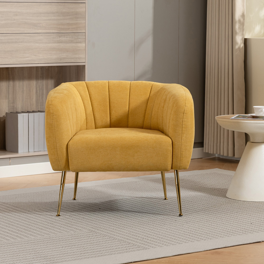 Artemis Home Stanton Yellow Fabric Shell Accent Chair Image 3
