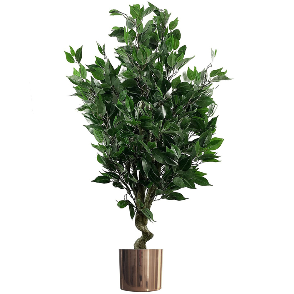 Leaf Realistic Ficus Artificial Plant in Copper Planter 110cm Image 1