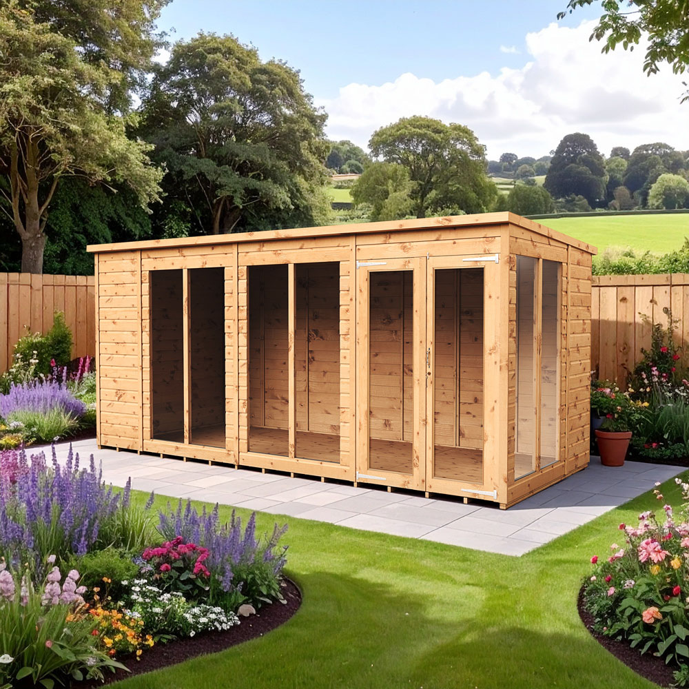 Empire Sheds 14 x 6ft Double Door Tongue and Groove Pent Summerhouse Image 2