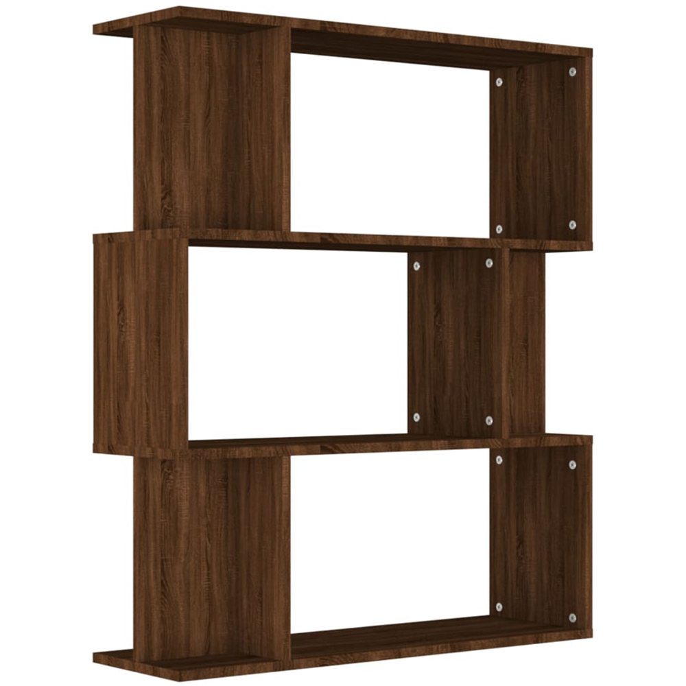 vidaXL 3 Shelf Brown Oak Bookcase Image 2